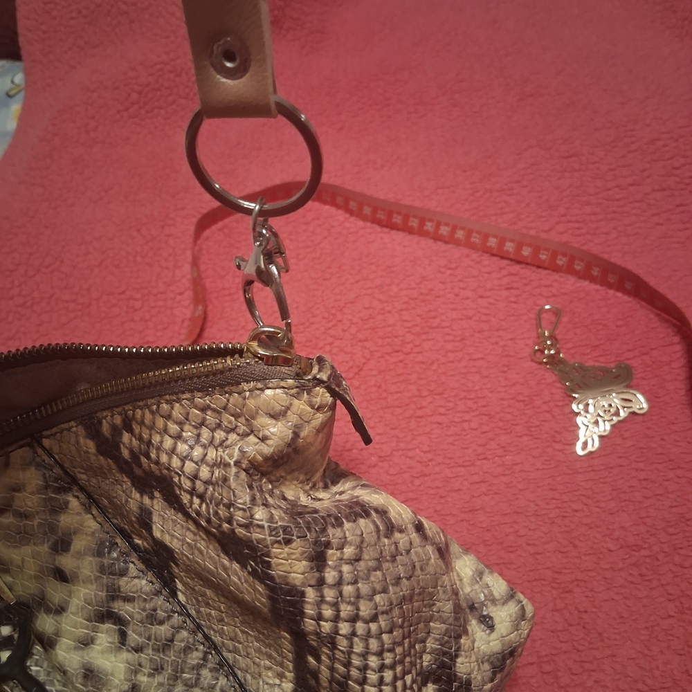 Michael Kors Brown and Tan Snake-Print Satchel with Gold Hardware - Picture 13 of 14